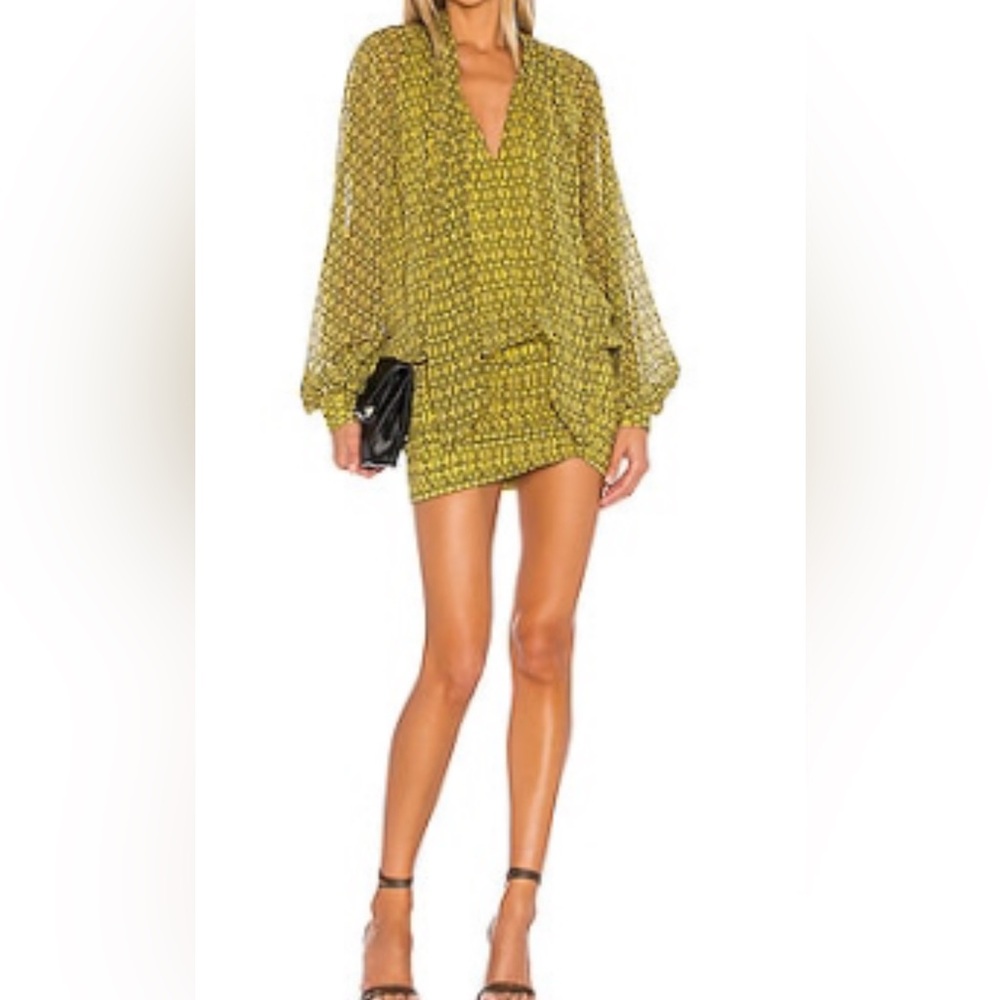L'Academie Yellow Patterned Dress